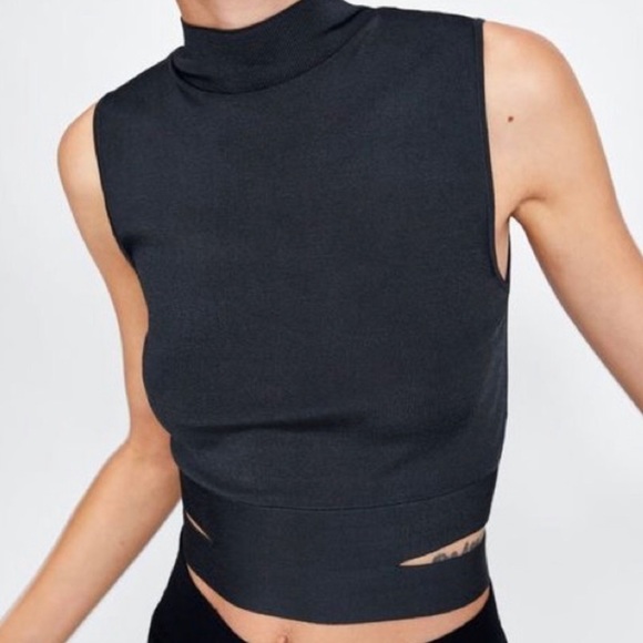 Zara | Tops | Zara Cutout Turtleneck 